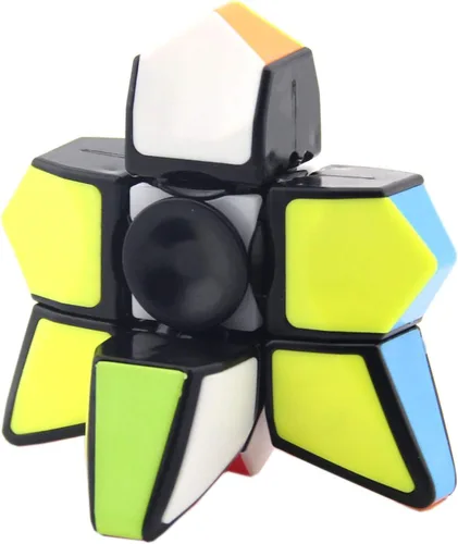 Vista 3 de AHYUAN Spinner Fidget Toy Magic Spinner Cube 1X3X3 Speed Cube 2.8 pulgadas, cubo de disquete sin calcomanías, rompecabezas giratorio 2 en 1