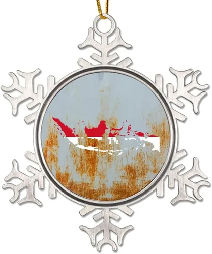 Vista 16 de Bandera de Gambia, adornos de Navidad para niños, bandera nacional de Gambia, silueta de árbol de Navidad, adornos de copo de nieve de metal