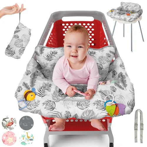 Vista 15 de PILLANI Asiento de carrito de compras para bebé, funda de silla alta para asiento de restaurante - Funda de carrito de comestibles para bebé niña