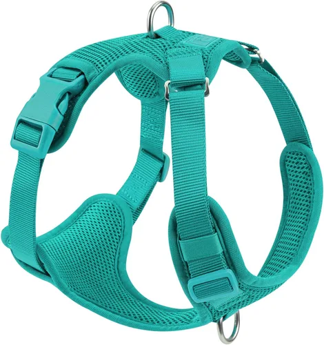 Vista 15 de Arnés sin tirones para perros pequeños, medianos y grandes, chaleco de malla ajustable de 2 capas con doble clip, a prueba de escapes, liberación
