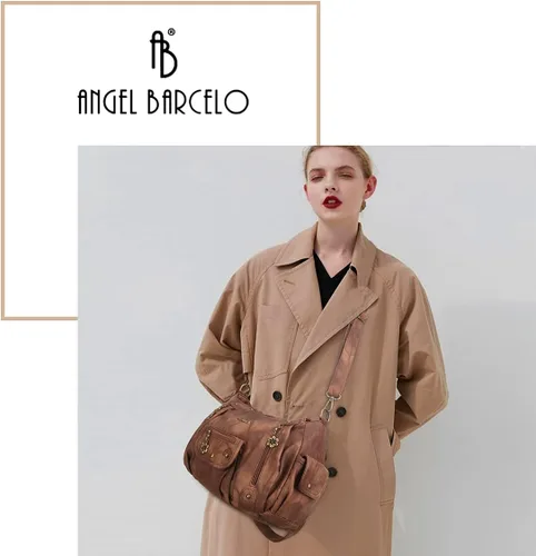 Vista 7 de Angel Barcelo Bolsos de cuero sintético para mujer, bolso de hombro, a la moda, bolsas para niñas
