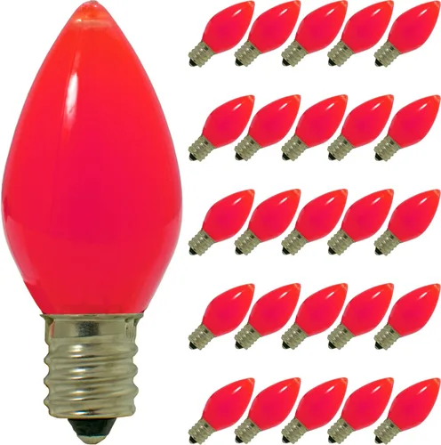 Vista 8 de EST. LEE DISPLAY L D 1902 Bombillas LED de Navidad C7 C9 estilo candelabro estable caja de repuesto de 25 (C7, azul sólido)