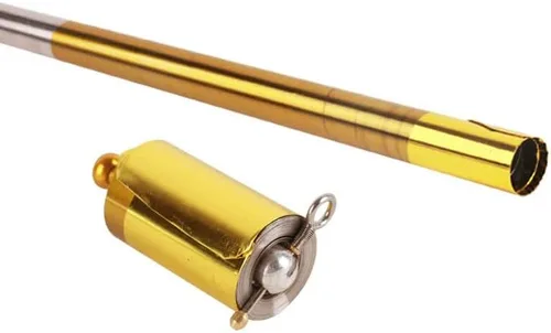 Vista 6 de Varita mágica de 43.3 in, bastones de aspecto de metal, varita mágica profesional, varita mágica de bolsillo de metal, portátil para mago