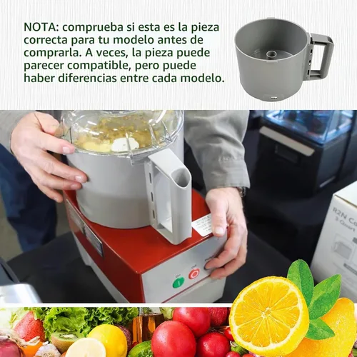 Vista 4 de 112204S - Procesador de alimentos gris Bowl de 3 cuartos de galón compatible con Robot Coupe R2 3L Gb,R2 DICE, R2 Dice, R2B, R2N