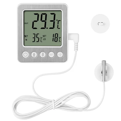 Vista 11 de 2 piezas Termómetro de Refrigerador Alarma de Congelador Termómetro Digital de Congelador Termómetro de Refrigerador con Sensor Extra Alarma de Negro