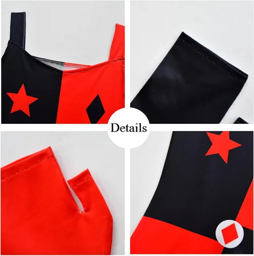 Vista 5 de ROSEZUZU Super Villain - Conjunto de disfraz de cosplay para niñas, 6-13 años