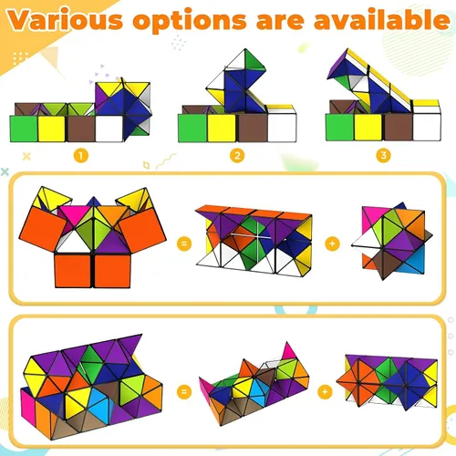 Vista 6 de Star Cube - Juego de cubos mágicos, cubo Yoshimoto 2 en 1 para niños y adultos, juguete para niños y niñas de 8 a 12 años