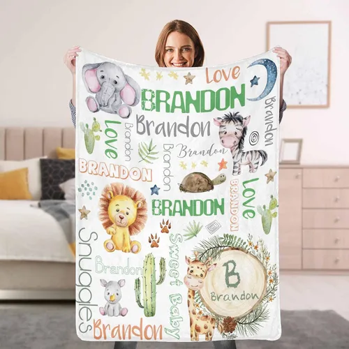 Vista 30 de Artsadd Manta de bebé personalizada para niñas y niños, mantas de bebé personalizadas con nombre, manta personalizada para niños, recién nacidos