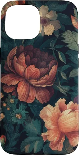Vista 6 de Vintage Dark Flower Pattern Moody Floral Case for iPhone 17