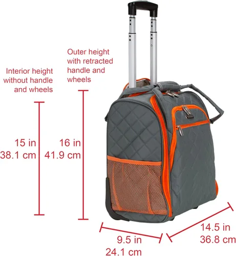 Vista 14 de Rockland Melrose - Maleta con ruedas, de porte vertical, para caber debajo del asiento, Rojo), BF31-RED