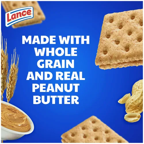 Vista 5 de Lance Galletas tipo sándwich, hechas con galletas integrales, mantequilla de maní, 8 paquetes individuales (paquete de 14)
