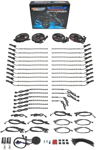 Vista 9 de LEDGlow Kit de Luces LED de Neón con Acento Underglow de Millones de Colores con Bluetooth Avanzado que se Adapta a Motocicletas Can-Am Spyder