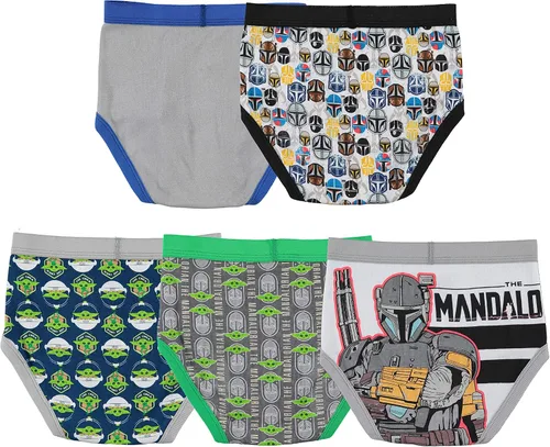 Vista 2 de STAR WARS boys Baby Yoda Mandalorian Boys' Brief and Boxer Brief Multipacks, Sizes 23t, 4t, 4, 6, and 8