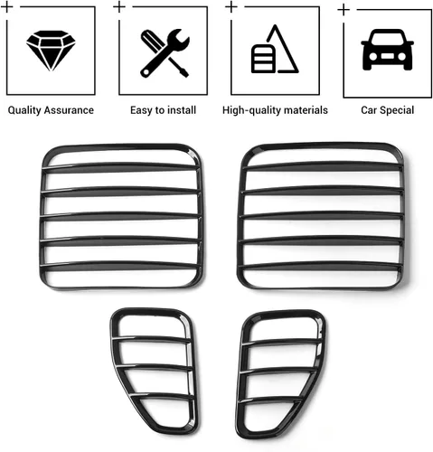 Vista 3 de Hoolcar Cubiertas de lámpara de luz trasera de ABS, protector de luz trasera para Jeep Renegade 2016-2021, Negro