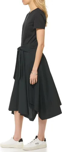 Vista 3 de DKNY Vestido de punto de manga corta con lazo frontal para mujer