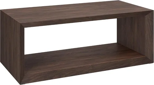 Vista 13 de Henn&Hart - Mesa de centro moderna de 48 pulgadas, color blanco haya Open lower shelf provides spacious surface and storage while keeping a modern