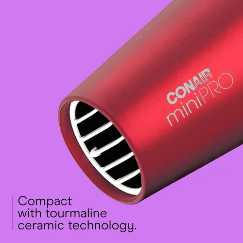 Vista 3 de Conair MiniPro Mango plegable Turmalina cerámica Styler/secador de pelo; Rojo