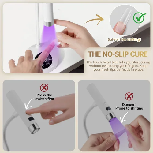Vista 3 de AORAEM Lámpara de uñas LED UV, lámpara recargable de cuello de cisne para uñas de gel, 12 W, secado rápido, luz LED de uñas, secadora de belleza