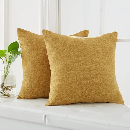 Vista 41 de Deconovo Almohada decorativa de lino sintético para el hogar, hecha a mano, a cuadros, para sofá, 18 x 18 pulgadas, gris oscuro y blanco