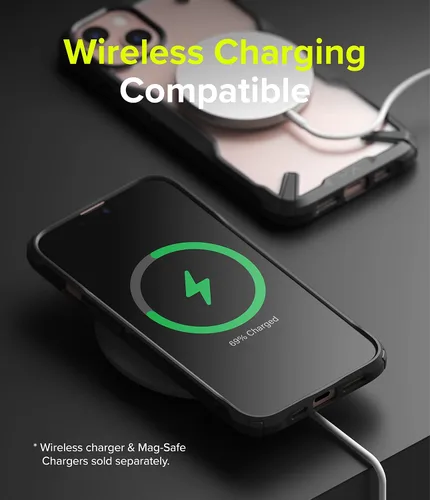 Vista 7 de Ringke Fusion-X - Funda compatible con iPhone 13, parte trasera dura transparente, resistente, a prueba de golpes, avanzada funda protectora