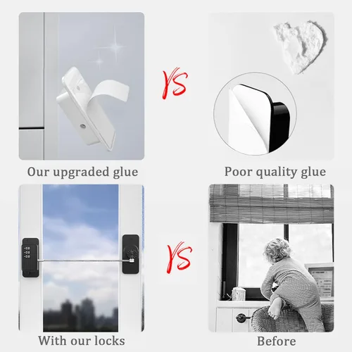 Vista 5 de Paquete de 2 cerraduras para refrigerador, cerradura para refrigerador con contraseña, cerraduras multifuncionales mejoradas para refrigerador