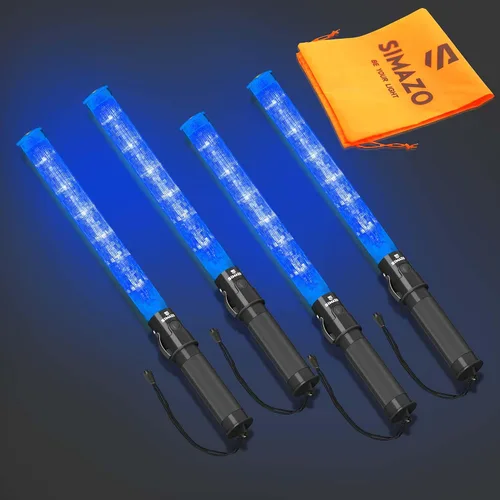 Vista 16 de Paquete de 2 varitas de tráfico, varita roja de control de tráfico de 21 pulgadas con 3 modos de parpadeo, bastón de seguridad de tráfico LED