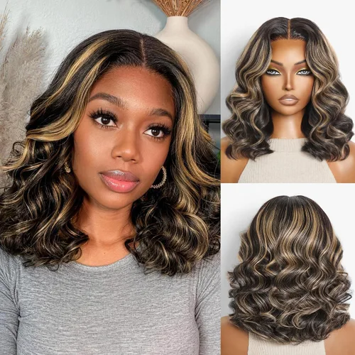 Vista 20 de LUVME HAIR Pelucas de cabello humano rizado sin pegamento de 6 pulgadas, precortadas, indetectable, HD, encaje Bob, peluca corta y rizada con ondas