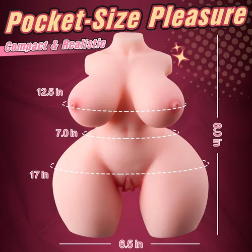 Vista 5 de Muñeca sexual pequeña de 2.7 libras, masturbador masculino, juguete de culo, mini coño de bolsillo, muñeca sexual pequeña, torso con 2 agujeros