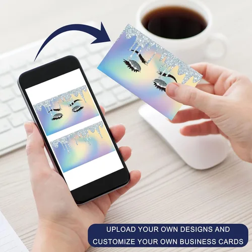 Vista 7 de Tarjetas de visita personalizadas con tu logotipo, tarjeta impresa personalizada para fotos de pequeñas empresas, frente y trasera, impermeable