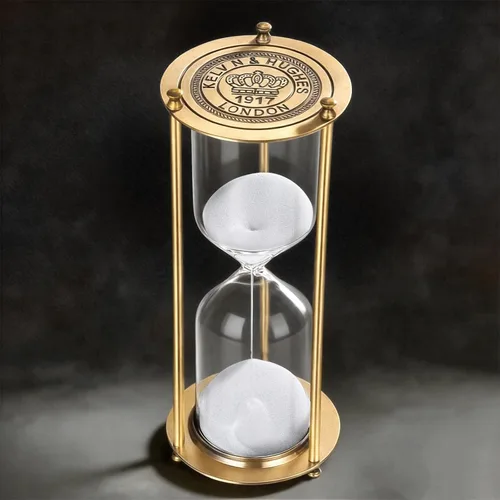 Vista 11 de Reloj de arena con temporizador de arena de 15 minutos, reloj de arena negra de latón vintage, reloj de arena pequeño de metal de 15 minutos, reloj