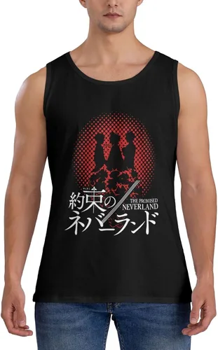 Vista 6 de Anime Manga The Promised Neverland Tank Top Mens Summer Crew Neck Vest Cotton Fashion Sleeveless Shirts