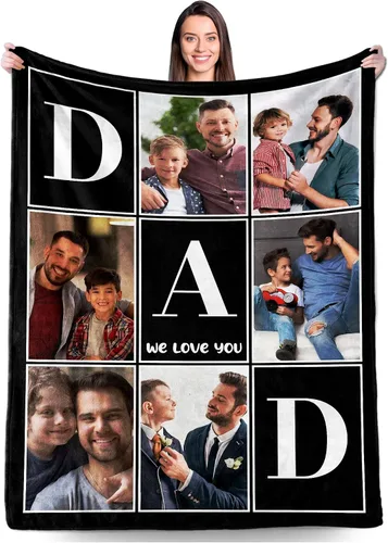 Vista 22 de Regalos personalizados para novio, novia, regalo personalizado para marido y esposa, mantas personalizadas con imágenes, manta de fotos