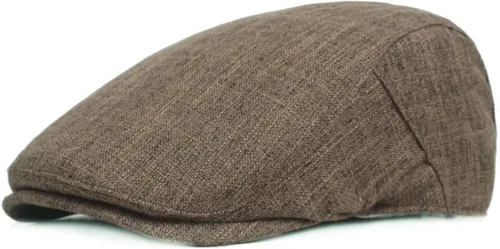 Vista 12 de Gorra plana de algodón de lino para hombre Newsboy de verano B31 - Beige
