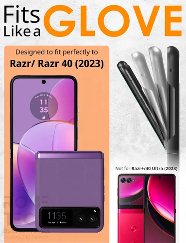 Vista 2 de Funda diseñada para Motorola RAZR (2023) con funda de clip para cinturón, compatible con cargadores Magsafe, funda de teléfono de doble capa a