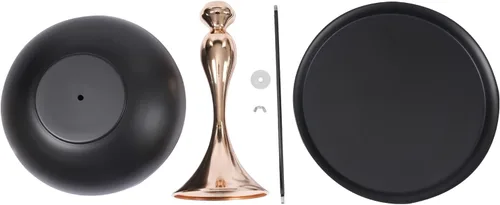 Vista 6 de Simple Modern Round Small Drink Mesa, todo el material del metal - Negro