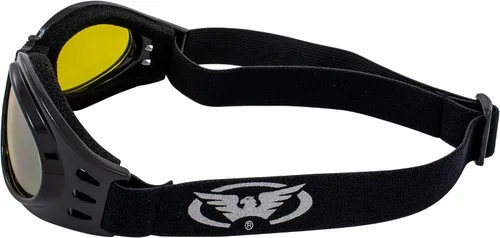 Vista 4 de Global Vision Gafas de aventura para hombre con bolsa Espejo negro-amarillo