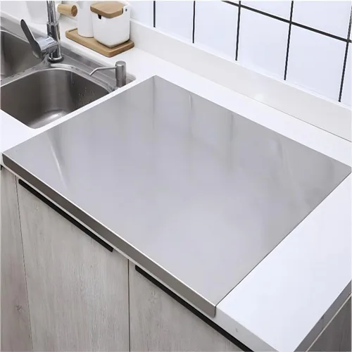 Vista 9 de Tablas de cortar de acero inoxidable 316, tablas de cortar para cocinas, tabla de cortar grande, esta tabla de cortar de cocina mide
