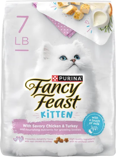 Vista 13 de Purina Fancy Feast - Comida seca para gatitos con pollo y pavo salado - Bolsa de 1.4 kg