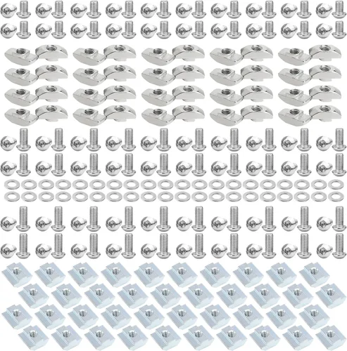 Vista 7 de Kit de 240 tornillos de tuercas en T M5 para extrusión de aluminio de la serie 2020, kit de tuercas de tornillo de ranura de 0.236 in, 120 tornillos