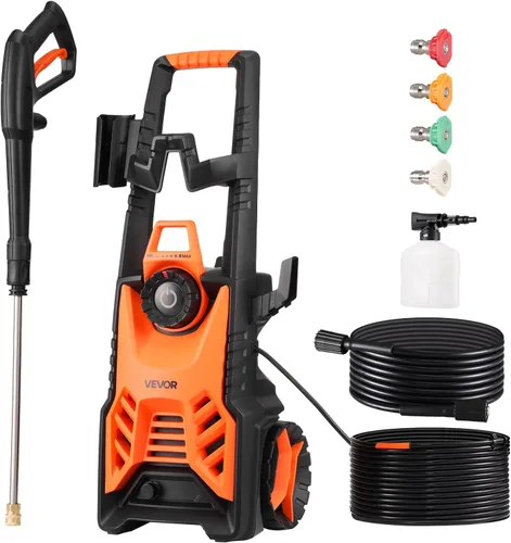 Vista 15 de VEVOR Lavadora a presión eléctrica, máximo 4200 PSI 2.8 GPM, limpiador de alta potencia con cañón de espuma y 4 boquillas para calzadas