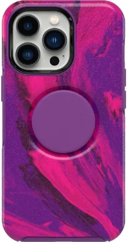 Vista 2 de OtterBox + Funda Pop Symmetry Series para iPhone 12 y iPhone 12 Pro (solamente) - Embalaje no minorista - Berry Flow