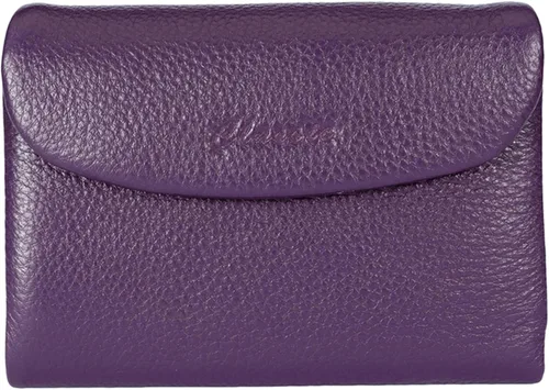 Vista 12 de Billetera para mujer, de piel auténtica, billetera de gran capacidad con tarjeteros, ventana de identificación, bolsillos con cremallera, cierre