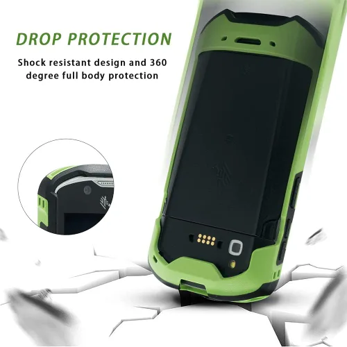 Vista 4 de IYOUBOL Funda Protectora Amortiguadora Resistente con Correa de Mano para Zebra TC51 TC510K TC52 TC56 TC57 (Verde)