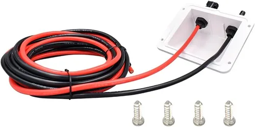 Vista 13 de Prensaestopas de entrada de cable solar, cable de extensión solar suave 10AWG de 0.33 pies y conector, resistente a los rayos UV, carcasa de doble