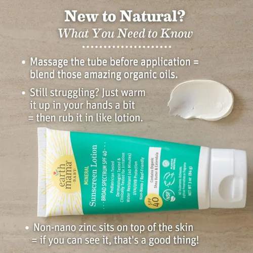 Vista 5 de Loción protectora solar mineral Uber-Sensitive SPF 40 para niños de Earth Mama