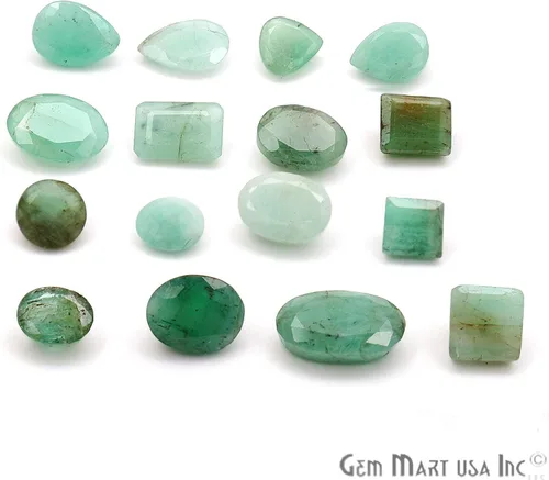 Vista 3 de Piedras sueltas esmeralda, piedras preciosas sueltas, piedras facetadas, piedras preciosas, piedras de ajuste de joyería, piedra natal, 0.236x0.354