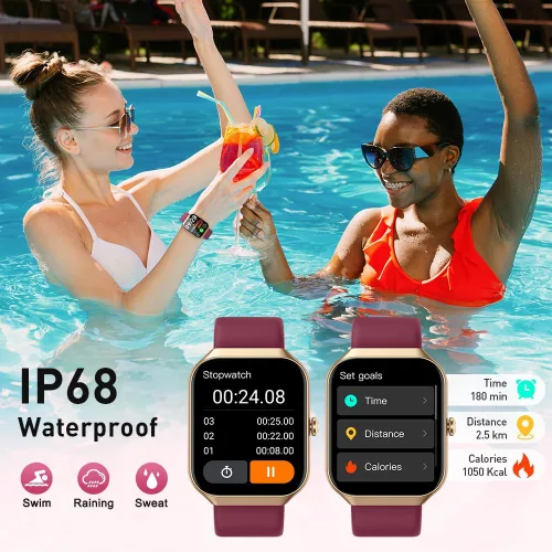 Vista 7 de Reloj inteligente (respuesta/hacer llamadas), reloj inteligente HD de 1.96 pulgadas para hombres y mujeres, rastreador de actividad física 2025