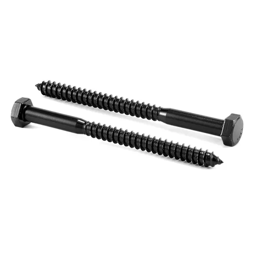 Vista 9 de Tornillos de rezago de cabeza hexagonal de 1/4" x 2", 20 piezas, acero inoxidable 304 18-8, rosca parcial, tornillos para madera de cabeza