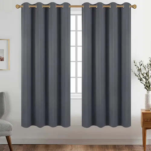 Vista 158 de Diraysid Cortinas opacas beige con ojales para dormitorio, con aislamiento térmico, cortinas de oscurecimiento de habitación, 38 x 54 pulgadas, 2