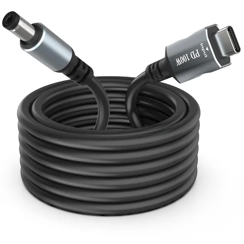Vista 7 de Cable de alimentación USB C a CC de 3.3 pies x 0.083 in, para laptop Starlink mini cable de carga USB C entrada a salida DC5521 20V5A, funciona